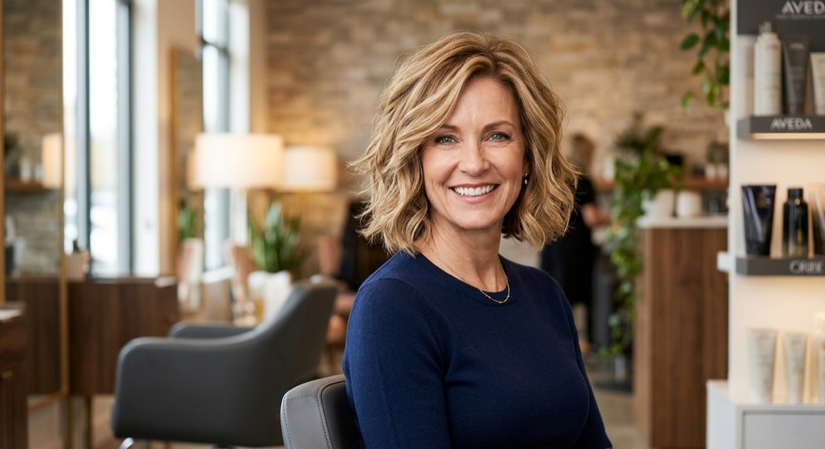 Volumizing textured haircut for thinning hair at Moxi Hair Studio in McKinney, TX