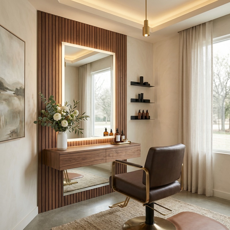 Private one-on-one salon station at Moxi Hair Studio in McKinney, TX