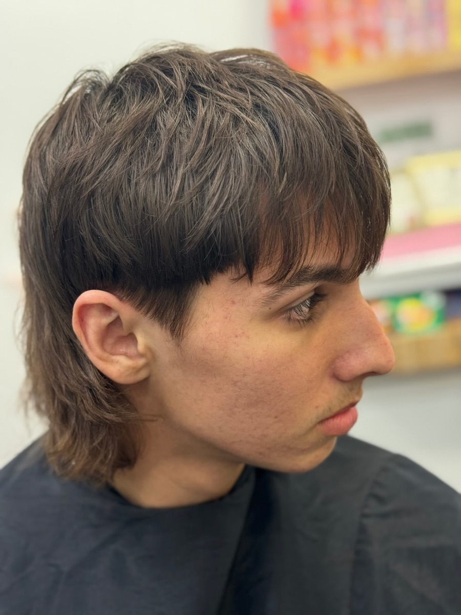 Men's textured mullet haircut at Moxi Hair Studio in McKinney, TX